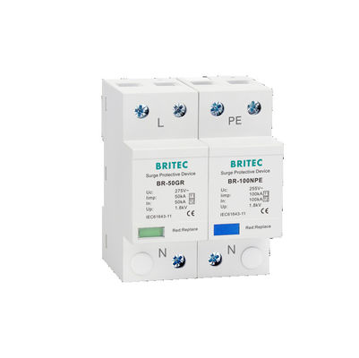 BR-50GR 275 3P Spd Ac Typ 1 Urządzenie przeciwprzepięciowe Odgromnik T1 T2 Trójfazowy
