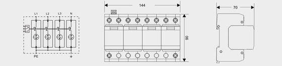 BR-25GR 4P SPD Odgromnik przeciwprzepięciowy Szyna DIN 35 Mm ac spd