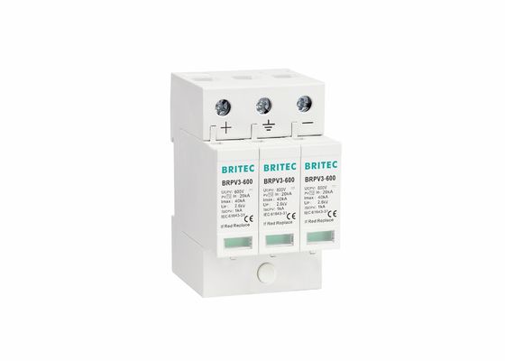 Plastikowy termiczny IEC61643-31 600VDC 40kA Pv Surge Protector Ochrona przed piorunami