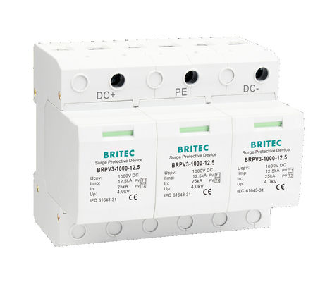 BRPV3-1000 Urządzenie przeciwprzepięciowe DC z maksymalnym napięciem DC 1200V, wtykany modułowy design, ochrona przeciwprzepięciowa DC