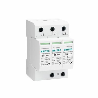 BR-110 4P OEM Type 2 Surge Protector 275v Urządzenie ochrony przed przeciążeniem SPD varistor arrester 4-polarny arrester