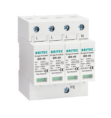 BR-40 440 4P Urządzenie ochronne przeciw prądom prądu typu 2 40ka SPD T2 Chroniciel prądu przeciw prądu protektor gromów protektor prądu przeciw prądom prądu 440V protektor prądu typu 2 protektor prądu przeciw prądom