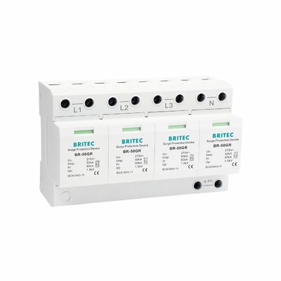 BRITEC BR-50GR 3P Type 1 Surge Arrester 50ka Urządzenie ochronne przed przewyższeniem prądu spd t1 t2 ac trójfazowy ac spd