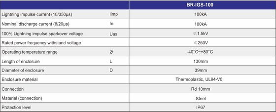 BR-ISG-100 Izolacja iskry błyskawicy Equipotential Bonding Connection Of Separated Earthing Systems