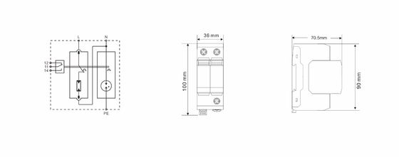 BR-25GS 1+1 Spd T1 25ka Ochronnik przeciwprzepięciowy Ochrona przed przepięciami piorunowymi Typ iskiernikowy SPD