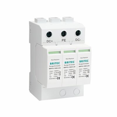 BRPV3-1500-6.25 PV Surge Arrester Module 3 Urządzenie ochronne Typ 1+2 PV Surge Protector Systemy energetyczne słoneczne spd 1500v DC t1 t2 Solar Dc Spd pv Lightning Arrester Typ 1+2 PV Surge Protector