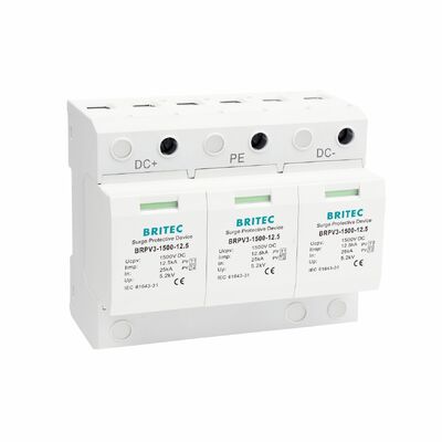 BRPV3-1500-6.25 PV Surge Arrester Module 3 Protection Device Solar Power Systems spd 1500v dc t1 t2  Solar Dc Spd pv lightning arrester