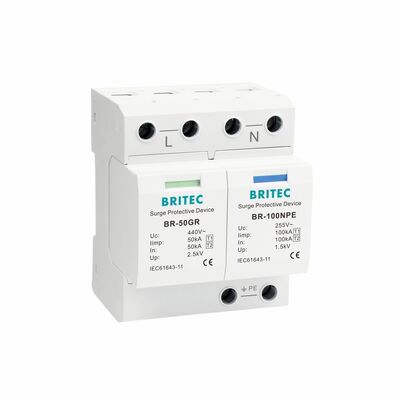 BR-50GR 3+1 OEM ODM szczelina iskry 50ka Urządzenie ochronne przed przesileniem niskiego napięcia Elektryczna klasa 1 Arrester przesilenia typu 1 spd Urządzenia ochronne przed przesileniem typu 1 SPD Niskiego napięcia LV Sieć dystrybucji elektrycznej