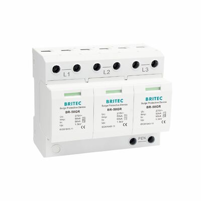 BR-50GR 3+1 OEM ODM szczelina iskry 50ka Urządzenie ochronne przed przesileniem niskiego napięcia Elektryczna klasa 1 Arrester przesilenia typu 1 spd Urządzenia ochronne przed przesileniem typu 1 SPD Niskiego napięcia LV Sieć dystrybucji elektrycznej