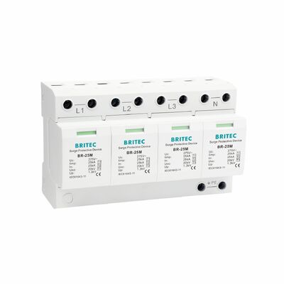 BR-25M 3+1 150V 275V 320V 440V Urządzenie Ochrony Przeciwprzepięciowej Typ 1 Ochrona przeciwprzepięciowa SPD Dostawca trójfazowego zabezpieczenia przeciwprzepięciowego