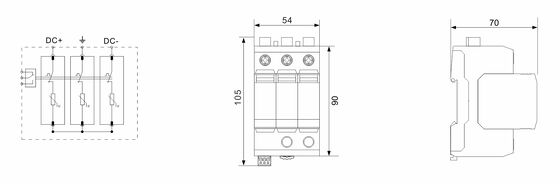BRPV3-1500-6.25 DC SPD urządzenie zabezpieczające przed przewyższeniem prądu słonecznego DC SPD DC SPD Wenzhou arrester 1500v 3 biegun SPD DC 500v t1 t2 SPD Typ 1 Cena