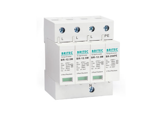 SPDs Iimp 12,5kA T1 + T2 Ogranicznik przepięć B + C Obudowa z tworzywa termoplastycznego