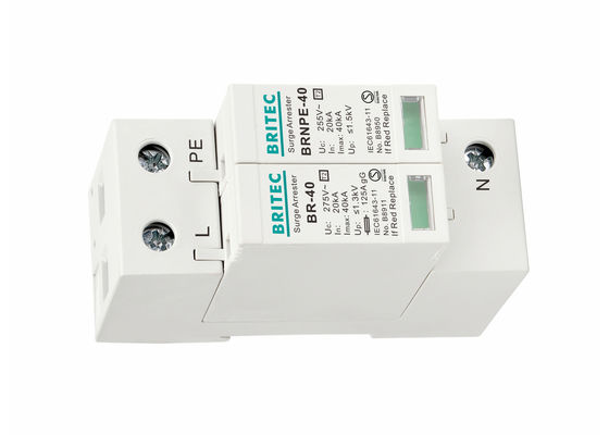 Ogranicznik przepięć IEC 61643-11 typu 2 z ochroną odgromową 40 kA 1P+NPE i montażem na szynie DIN