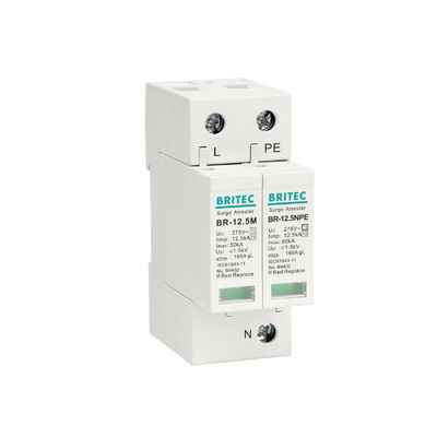 BRITEC BR-12.5M 3P+1 Ochrona przeciwprzepięciowa 275v Odgromnik Klasa I+II urządzenie przeciwprzepięciowe Ogranicznik przepięć