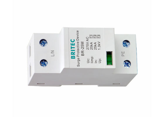 High Current Lightning Protector 25kA SPD AC 275V Single Phase Power Supply