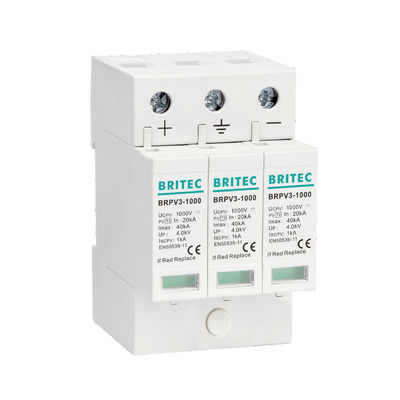 BRPV3-1000 1000V 40kA 3P DC Solar PV Surge Protection device Surge Arrester Błyskawica tłumiąca słoneczny surge arrester