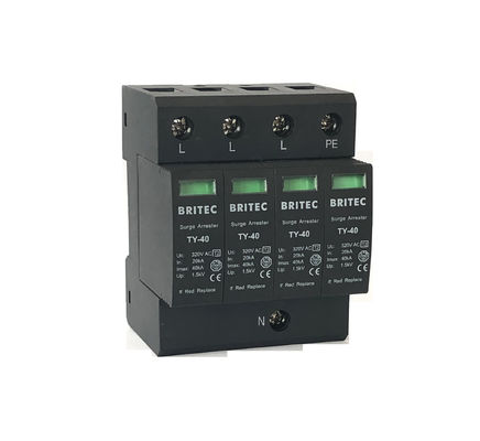 BR-40 Typ 2 Czarny ochronnik przeciwprzepięciowy 3P + 1 IP20 Lightning Thunder Protector