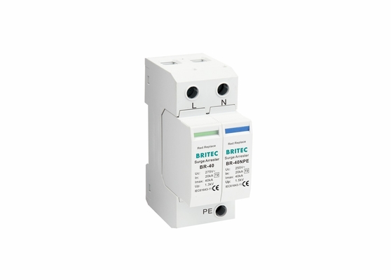 TVSS 150V/275V/320V/385V/440V 40KA Din Silnik kolejowy Ochrona od błyskawicy Arrester Przesilenie pojedyncza faza
