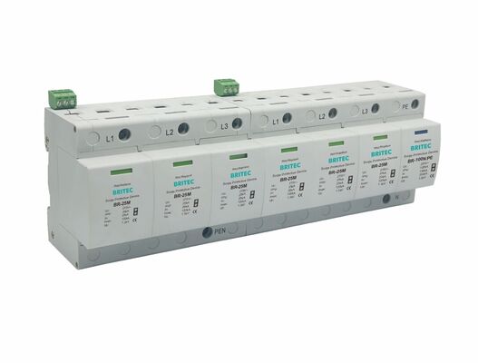 BR-25M 275 6+1 Urządzenie ochronne przed przeciążeniem typu 1+2 z ochroną 25kA i termoplastyczną obudową UL94-V0